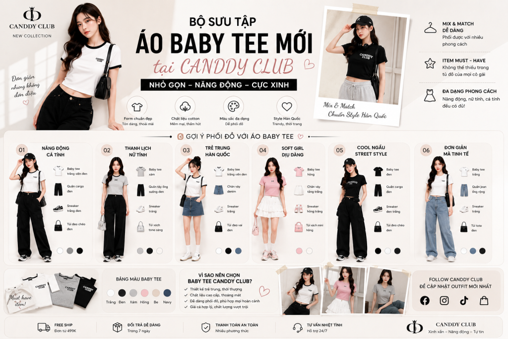 Bộ sưu tập áo Baby Tee mới tại CANDDY CLUB